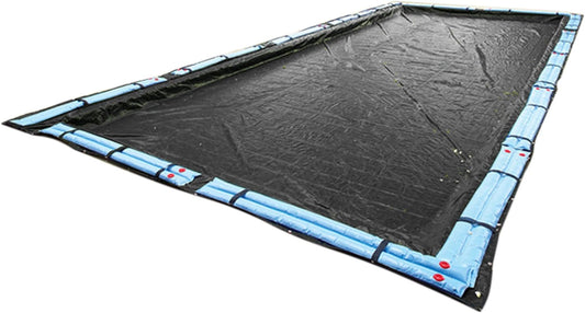 Micro Mesh Black Winter Cover for 12-Foot-By-20-Foot Rectangle Swimming Pools | Rain or Melted Snow to Pass through | Covers Include 5-Feet of Overlap to Measure 17-Feet-By-25-Feet