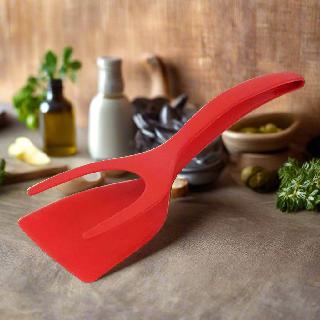 2 in 1 Nylon Grip Flip Tongs Egg Spatula
