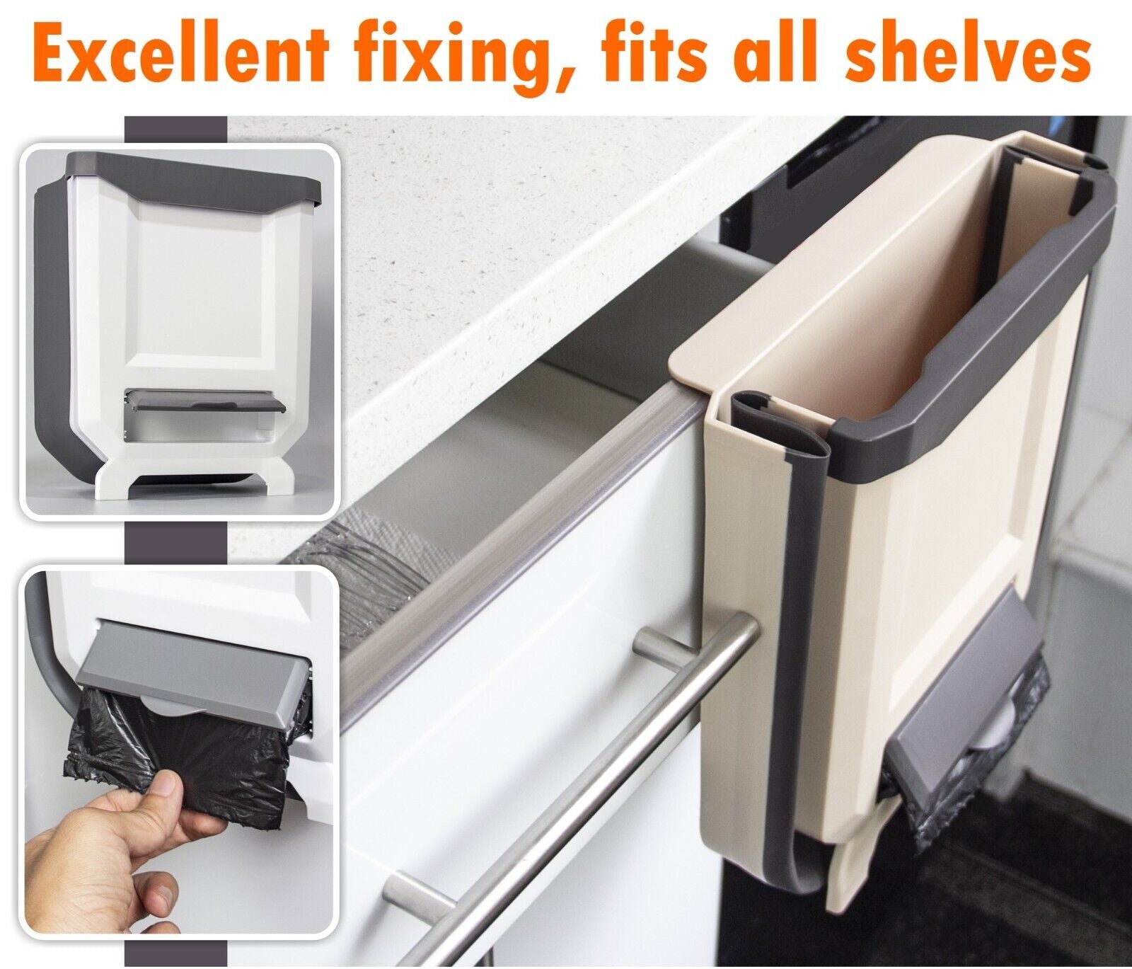 Hanging Trash Can for Kitchen Cabinet Door