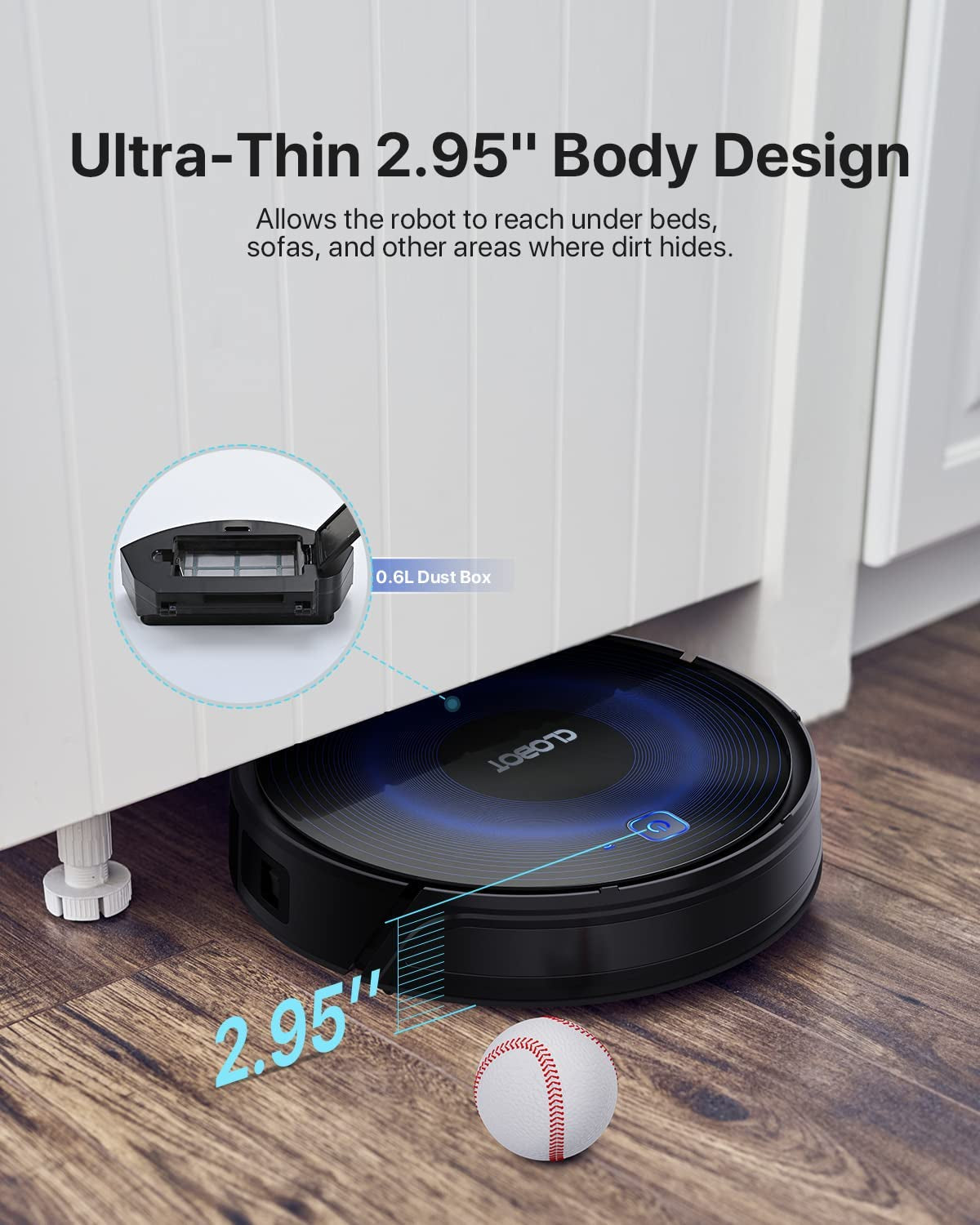 Robot Vacuum Cleaner -  Auto Robotic Vacuum X10 Slim, 2000Pa Suctions, Ultra Thin, 120Min Runtime, Self-Charging, Quiet, Compatible with Alexa/Google/App, for Pet Hairs, Hard Floors, Carpets