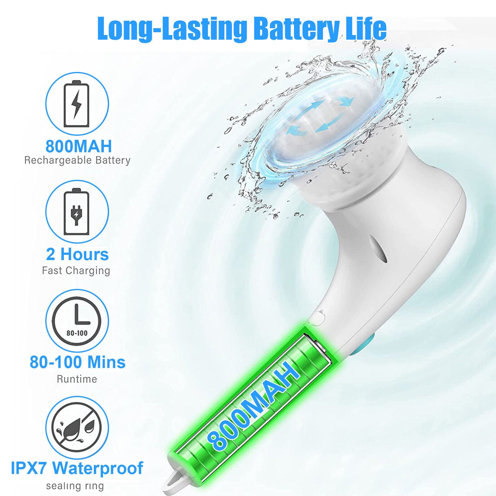 5 Heads Electric Cordless Spin Scrubber Rotating Cleaning Brush Set Rechargeable