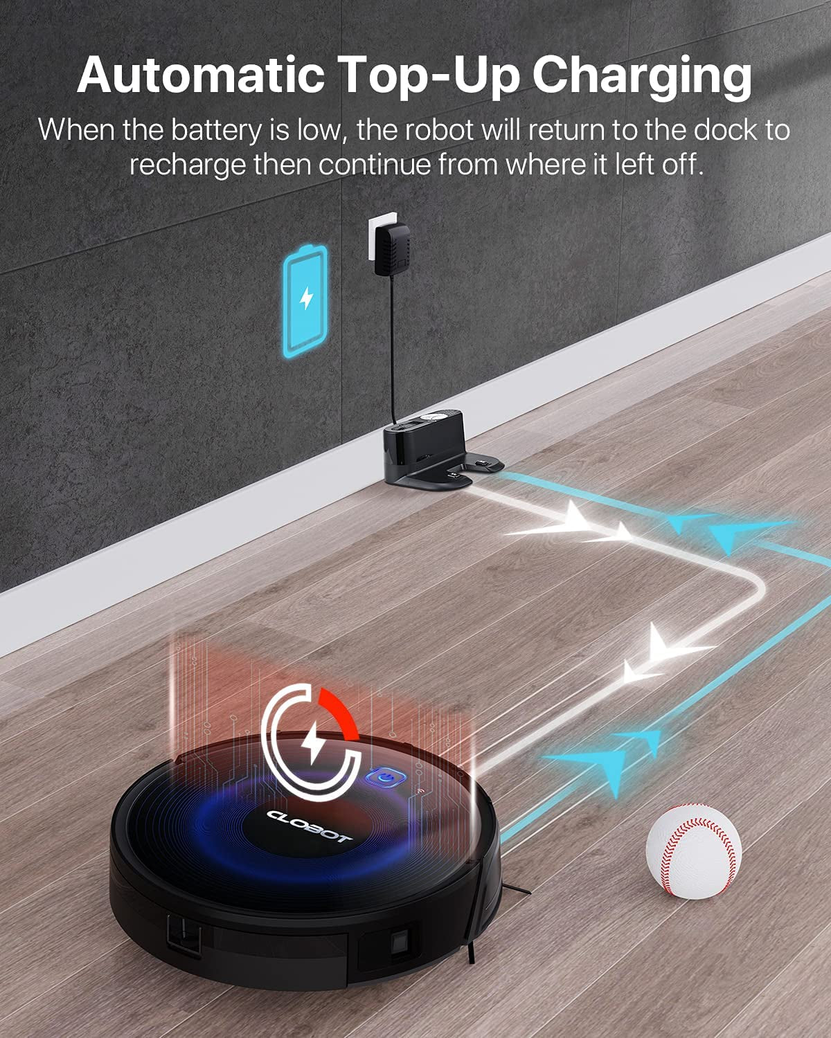 Robot Vacuum Cleaner -  Auto Robotic Vacuum X10 Slim, 2000Pa Suctions, Ultra Thin, 120Min Runtime, Self-Charging, Quiet, Compatible with Alexa/Google/App, for Pet Hairs, Hard Floors, Carpets